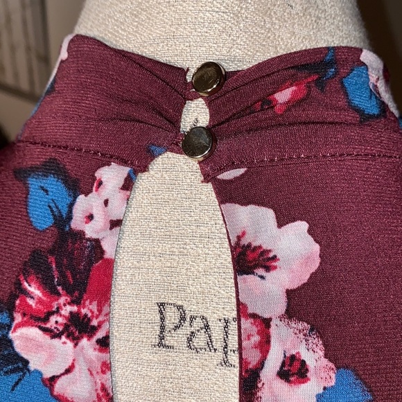 White House Black Market maroon teal pink sleeveless fitted blouse womens XS top - Picture 5 of 8